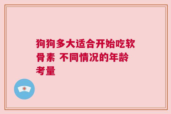 狗狗多大适合开始吃软骨素 不同情况的年龄考量