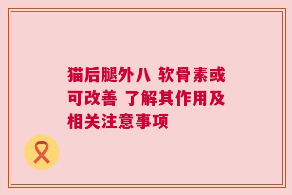 猫后腿外八 软骨素或可改善 了解其作用及相关注意事项