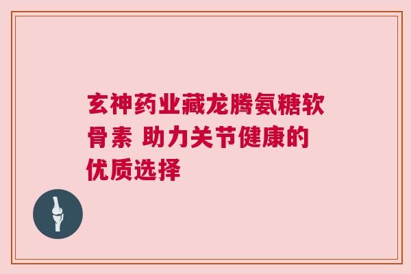 玄神药业藏龙腾氨糖软骨素 助力关节健康的优质选择