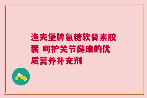 渔夫堡牌氨糖软骨素胶囊 呵护关节健康的优质营养补充剂