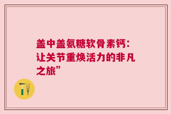 盖中盖氨糖软骨素钙：让关节重焕活力的非凡之旅”
