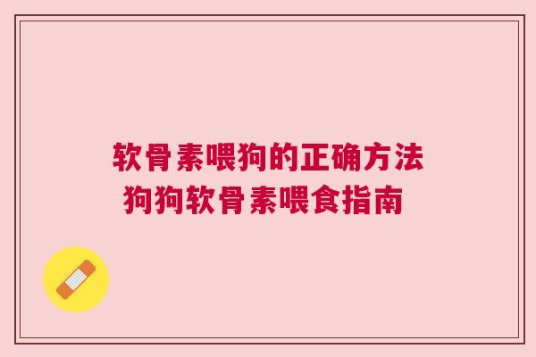 软骨素喂狗的正确方法 狗狗软骨素喂食指南