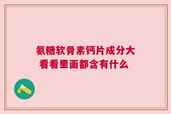氨糖软骨素钙片成分大 看看里面都含有什么