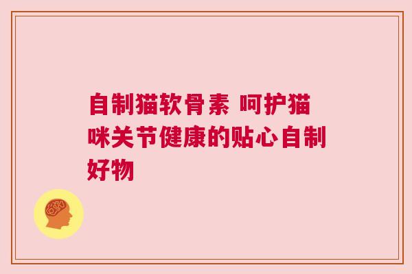自制猫软骨素 呵护猫咪关节健康的贴心自制好物