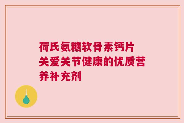 荷氏氨糖软骨素钙片 关爱关节健康的优质营养补充剂
