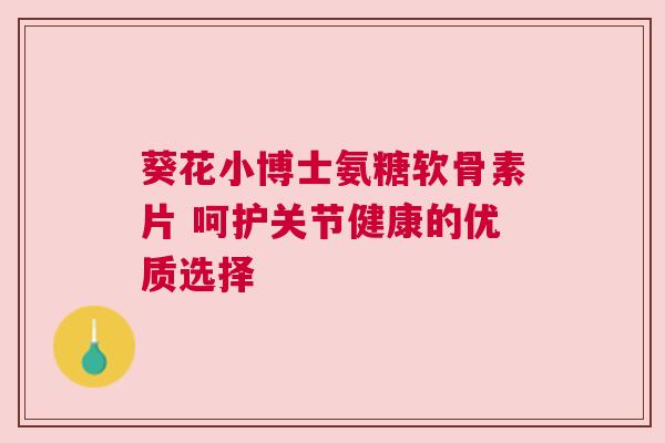 葵花小博士氨糖软骨素片 呵护关节健康的优质选择