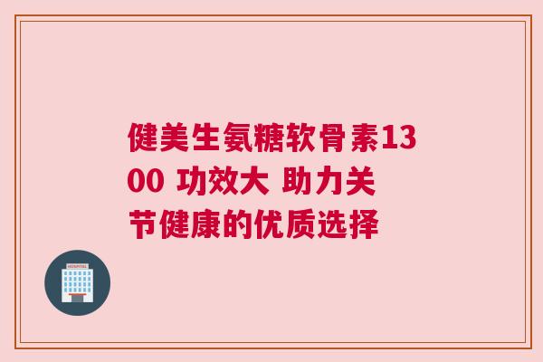 健美生氨糖软骨素1300 功效大 助力关节健康的优质选择