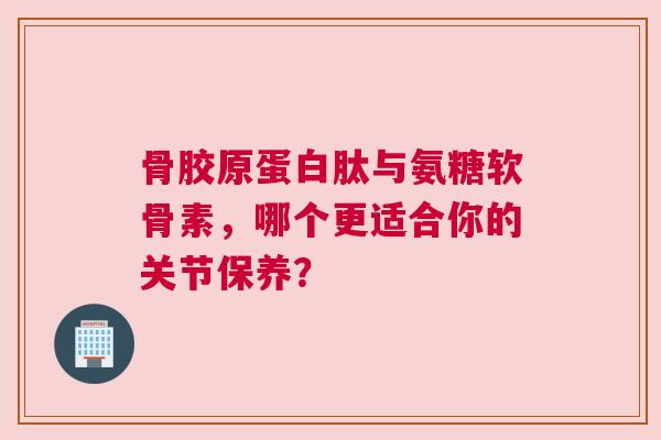 骨胶原蛋白肽与氨糖软骨素，哪个更适合你的关节保养？