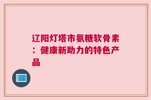 辽阳灯塔市氨糖软骨素：健康新助力的特色产品