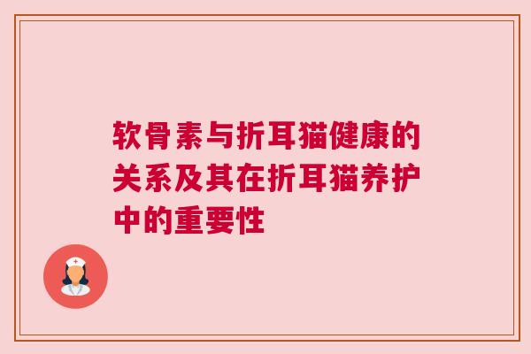 软骨素与折耳猫健康的关系及其在折耳猫养护中的重要性