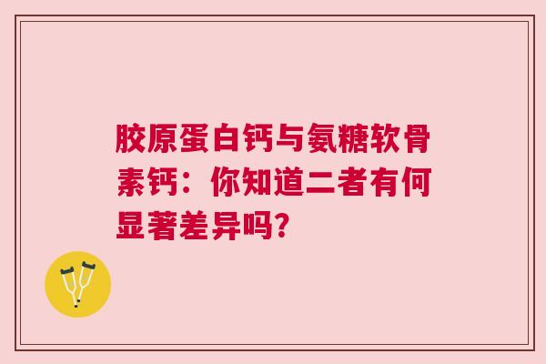 胶原蛋白钙与氨糖软骨素钙：你知道二者有何显著差异吗？
